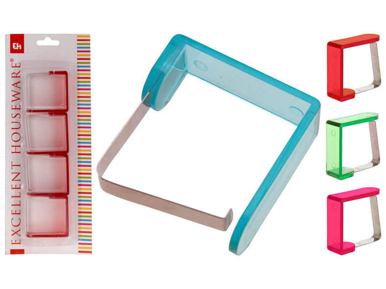 Tischtuchklammern 4er-Set aus Metall 4 Farben