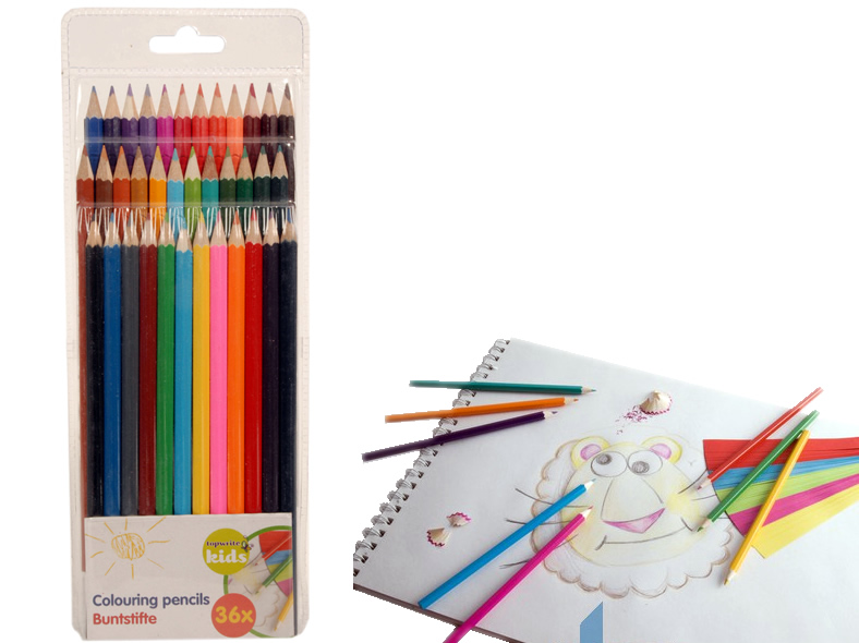 Buntstifte 36 teilig, im Hängeblister, 17 cm