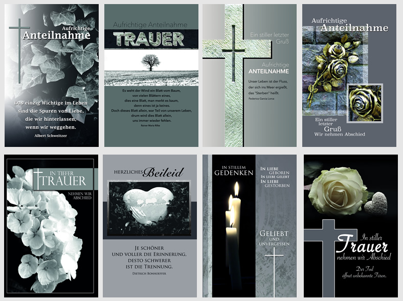 Trauer-Karte dezent mit Sprüchen
