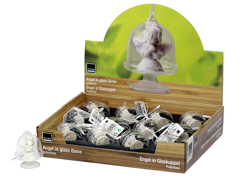 Engel in Glaskuppel, 12 fach sortiert