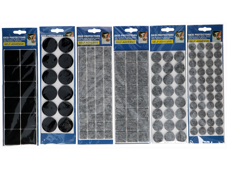 Filz-Gleiter, 6fach sortiert, rund und eckig