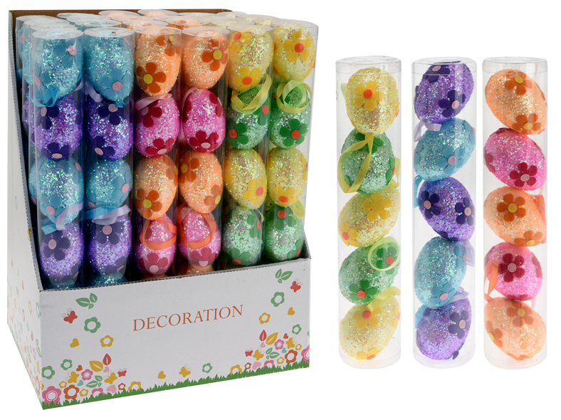 Ostereier groß, Kunststoff, 5er Set, 7 cm