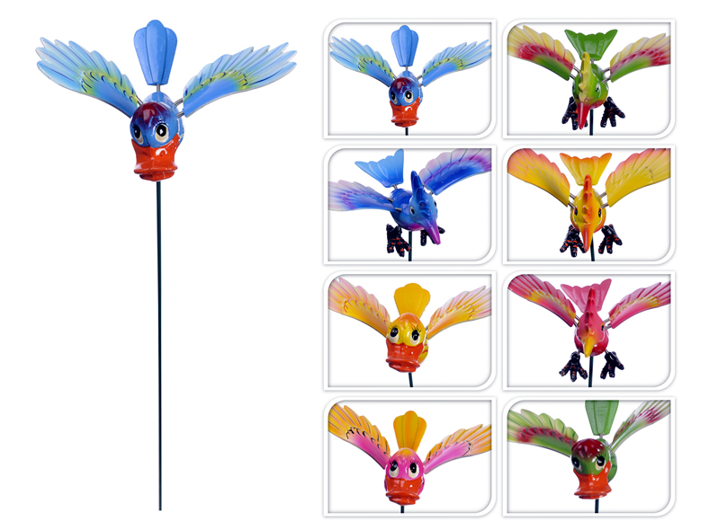 Gartenstecker Vogel 60 cm, 2 Designs, 4 fach sortiert