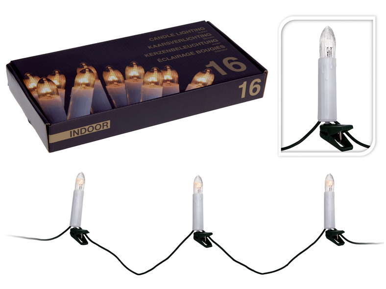 Kerzen Lichterkette für Innen 16er, grün