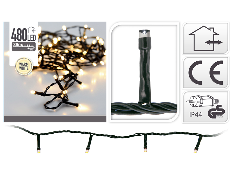 Lichterkette 480 LED, warmweiß für aussen