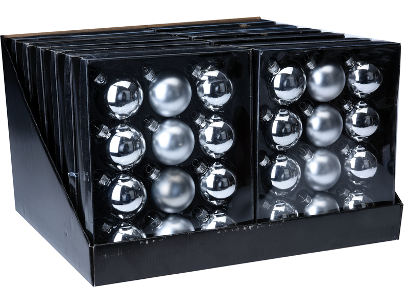 Weihnachtsbaumkugel 12er Set 5,7cm Silber