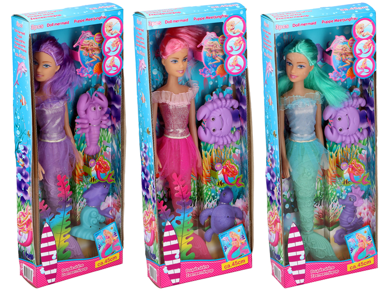Große Puppe Meerjungfrau, 3fach sortiert