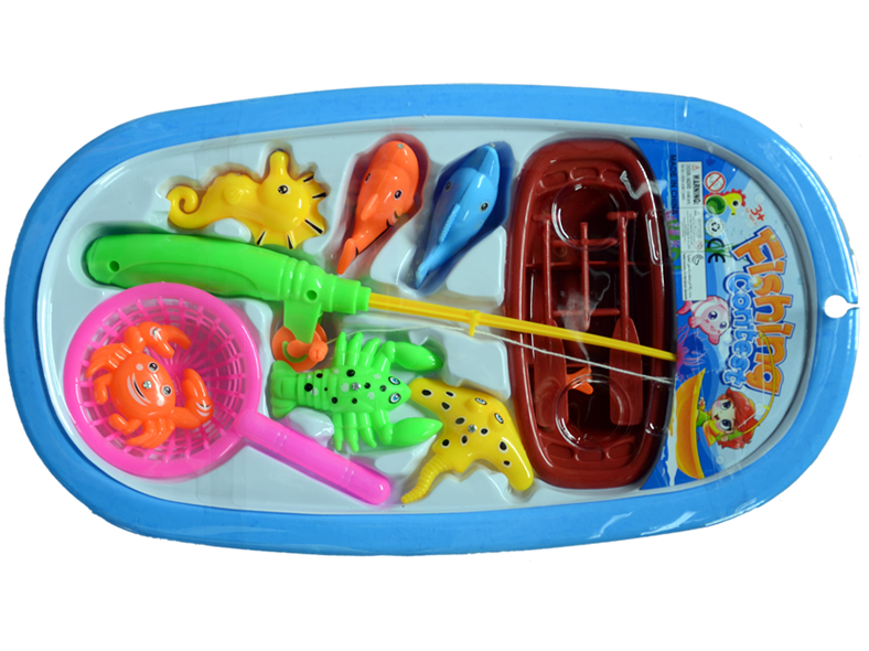 Angelset im Boot, 36 x 20 x 4,5 cm groß