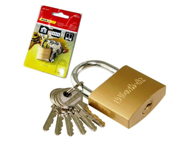 Vorhängeschloss massiv 60mm mit 6 Schlüsseln