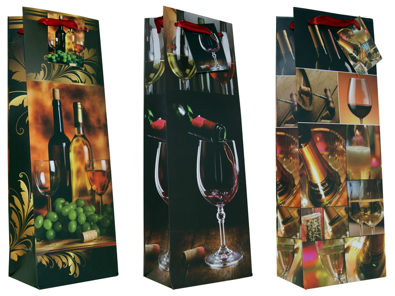 Geschenkbeutel Flasche (36 x 12,5 x 8,5 cm) Wein,