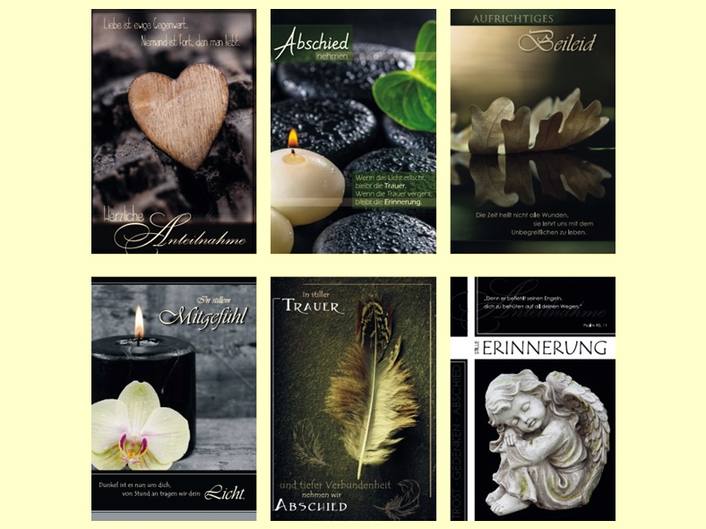 Trauerkarte 17,5 x 11,5 cm