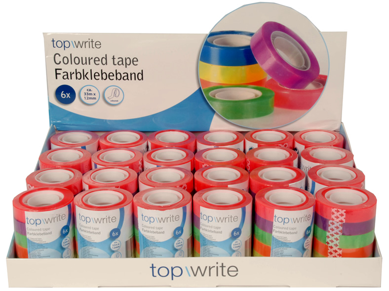 Klebeband 6er Set, 12 mm x 33 m, bunt,