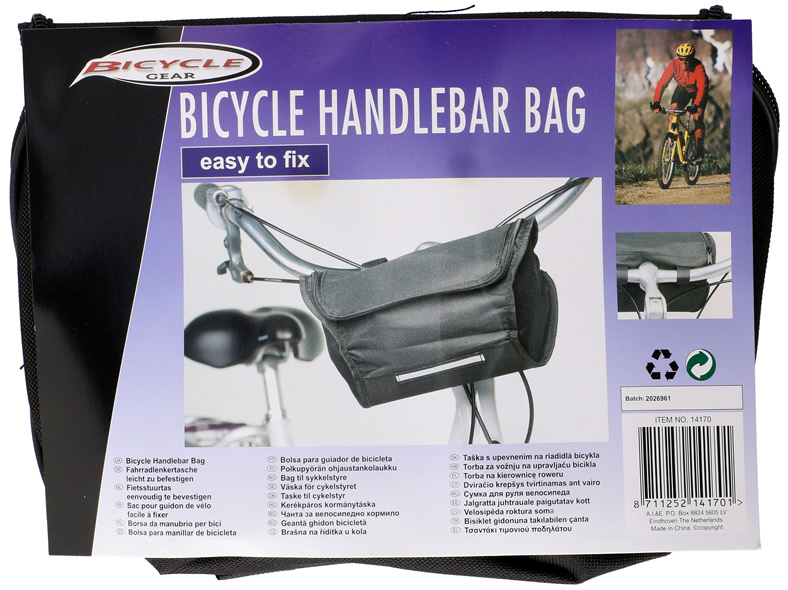 Fahrrad Lenkertasche schwarz im Foliebeutel,