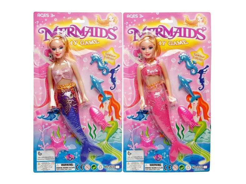 Meerjungfrau mit Zubehöhr, auf Blisterkarte,