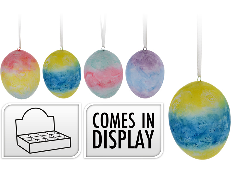 Hängedeko Ostereier Kunststoff,  6 x 4,5 cm,