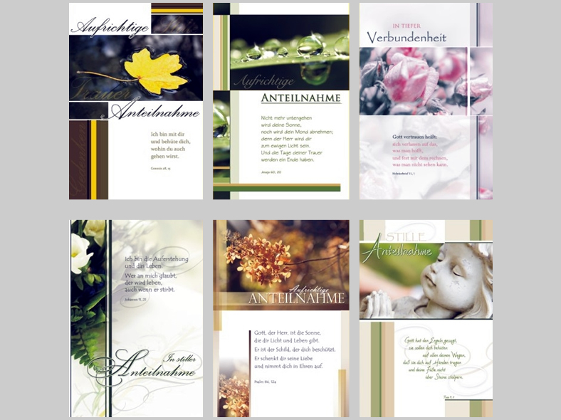 Trauerkarte 17,5 x 11,5 cm