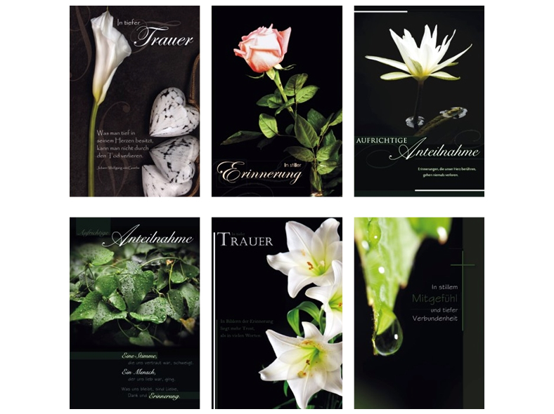 Trauerkarte 17,5 x 11,5 cm