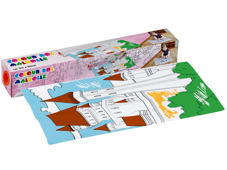 Malrolle 3m x 25cm, 2fach sortiert Papier