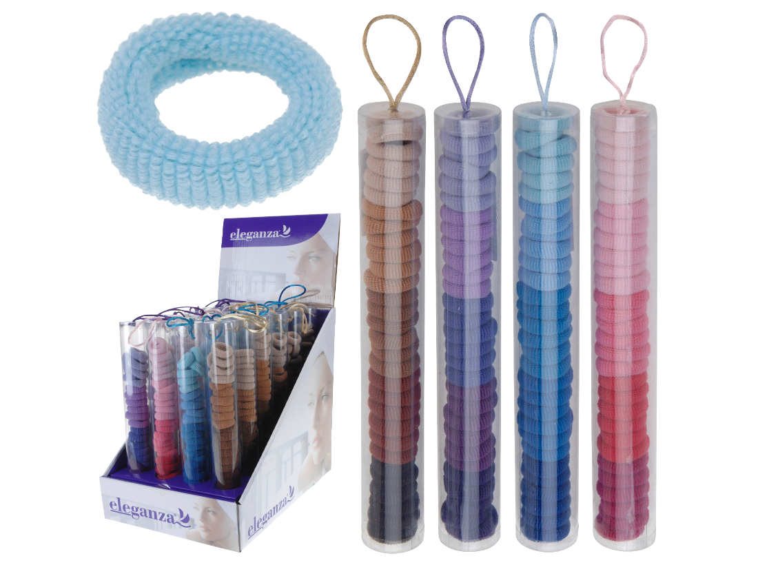 Haargummis 30 Stück in Tube, bunte Mischung