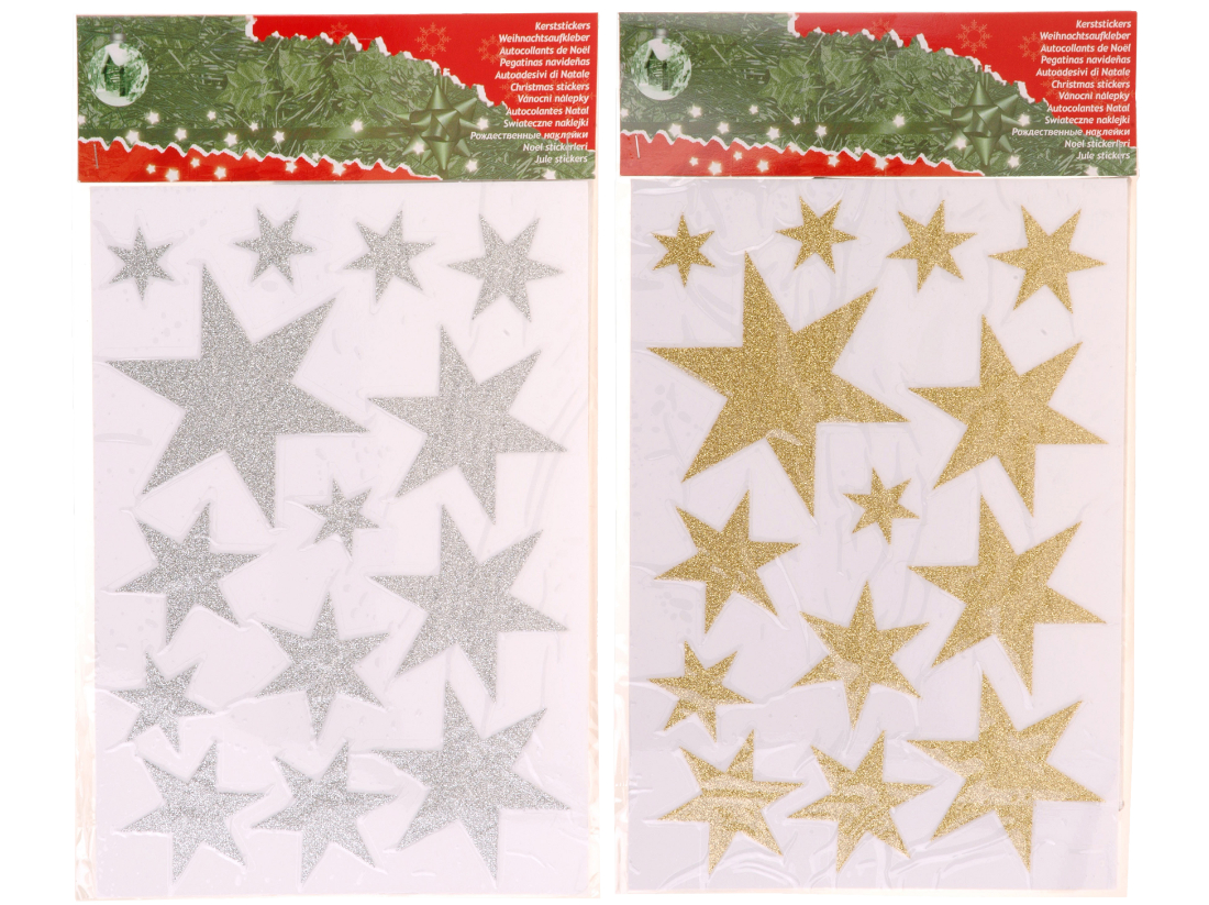 Wandsticker, Fensteraufkleber, Sterne gold & silber