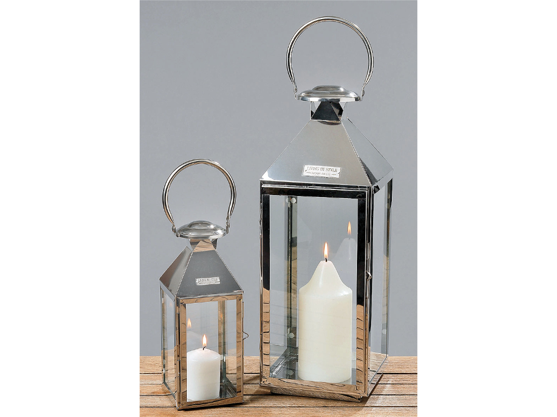 Laterne Jason, 2-tlg., H 30-51 cm Metall/Glas