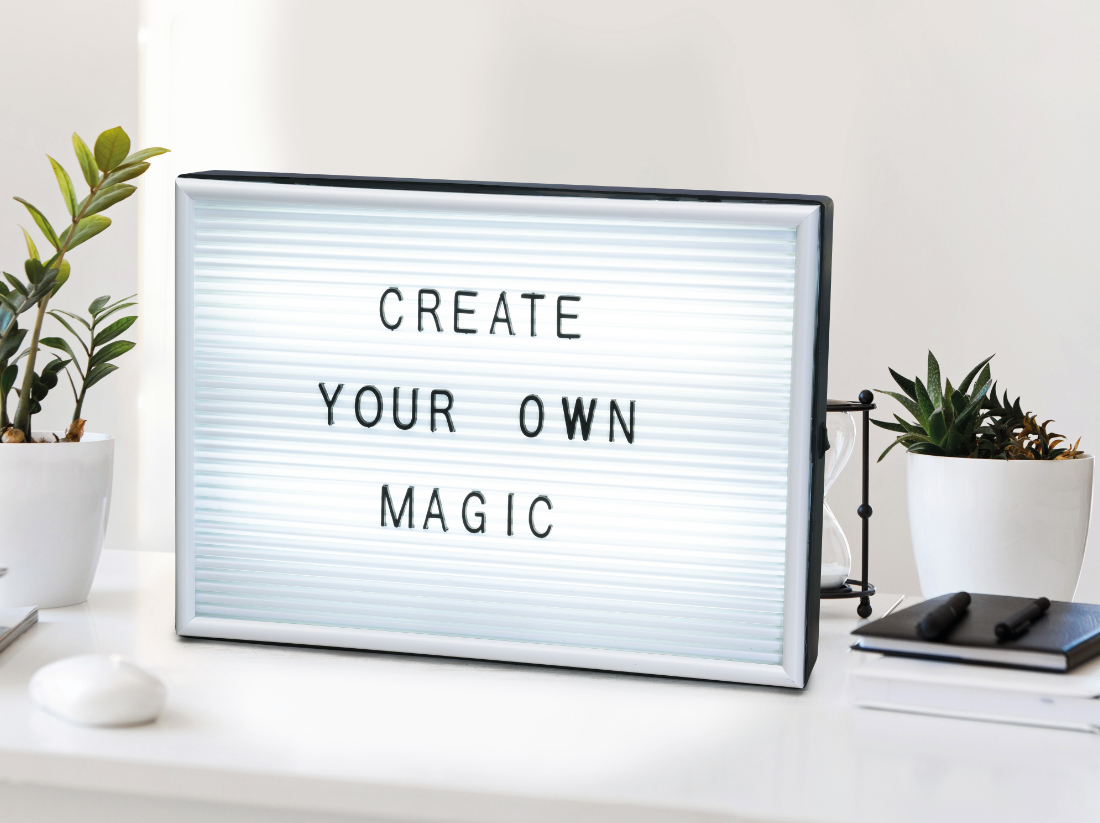 Lichtbox 14 LED Kaltweiss, inkl. 143 Buchstaben, Symbolen