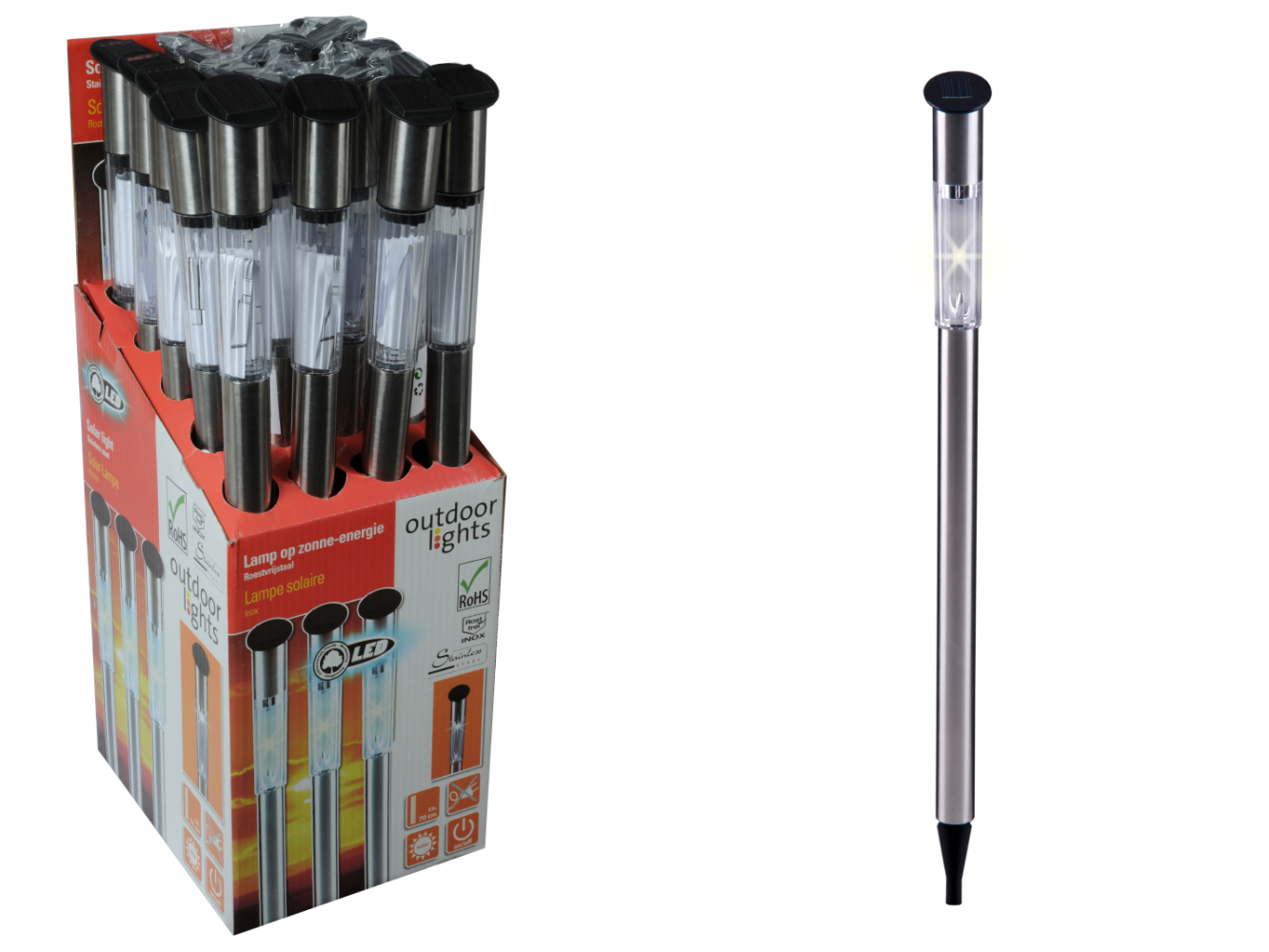Solar LED Stab 70 cm  lang für den Garten,