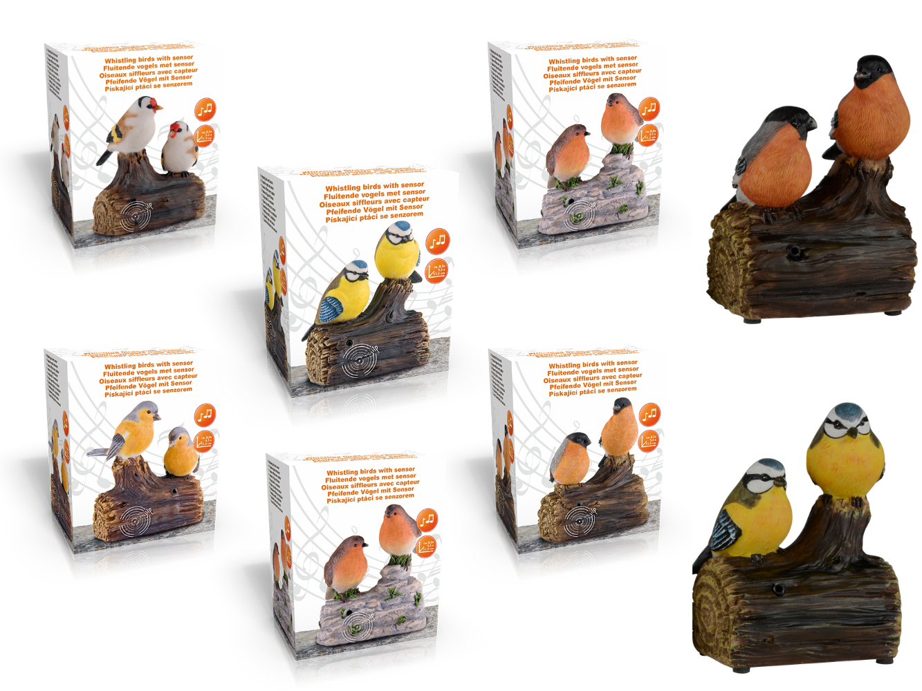 Deko Vogel mit Zwitscher-Geräuschen m. Sensor