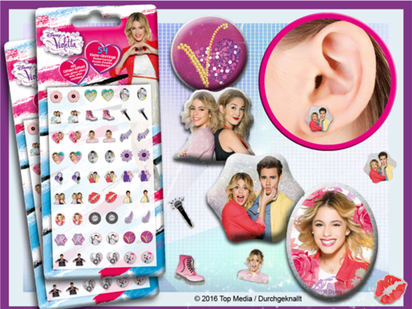 Klebe Ohrringe Sticker Disney VIOLETTA
