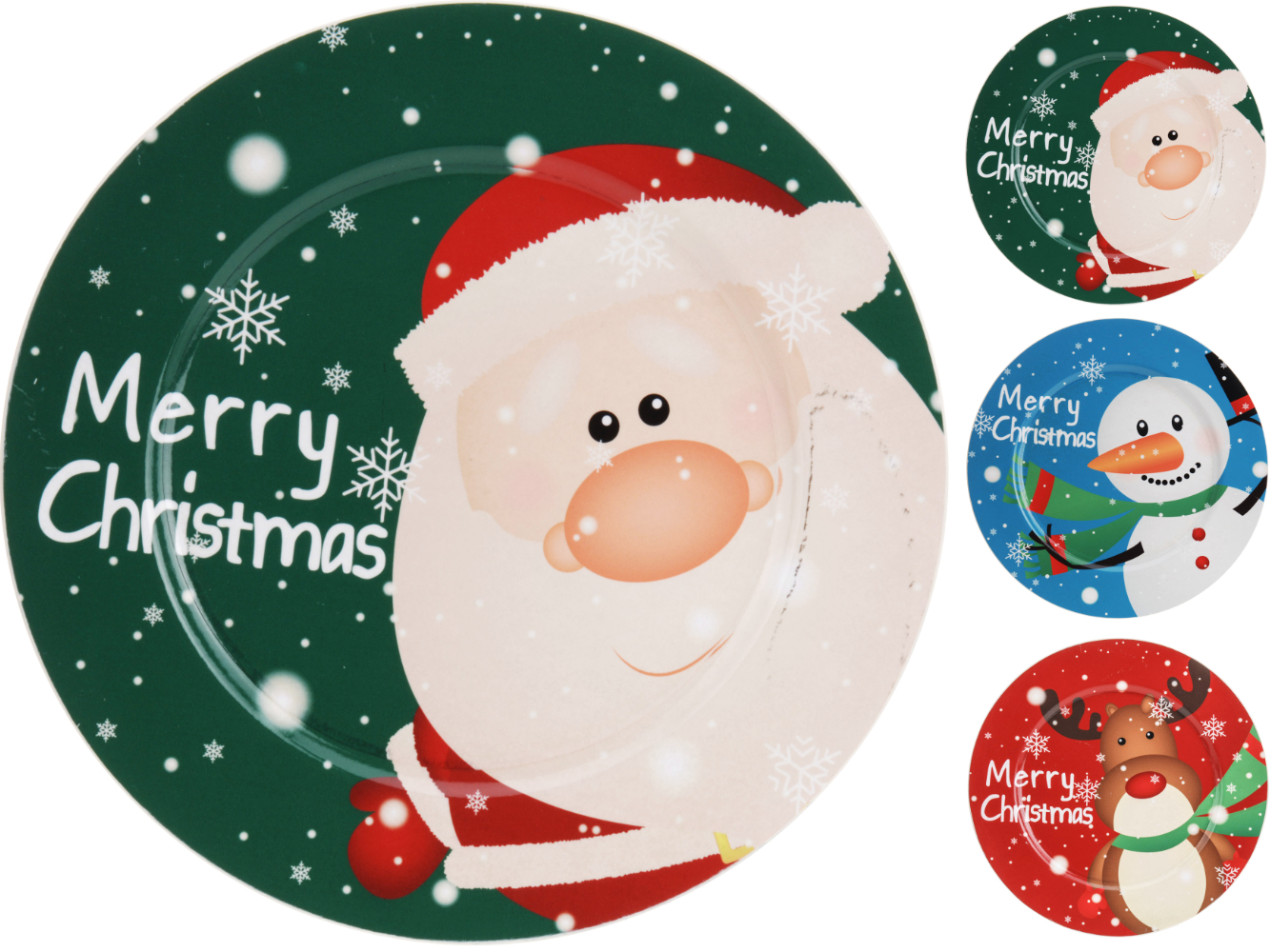 Deko Tablett Teller mit Weihnachtsmotiven