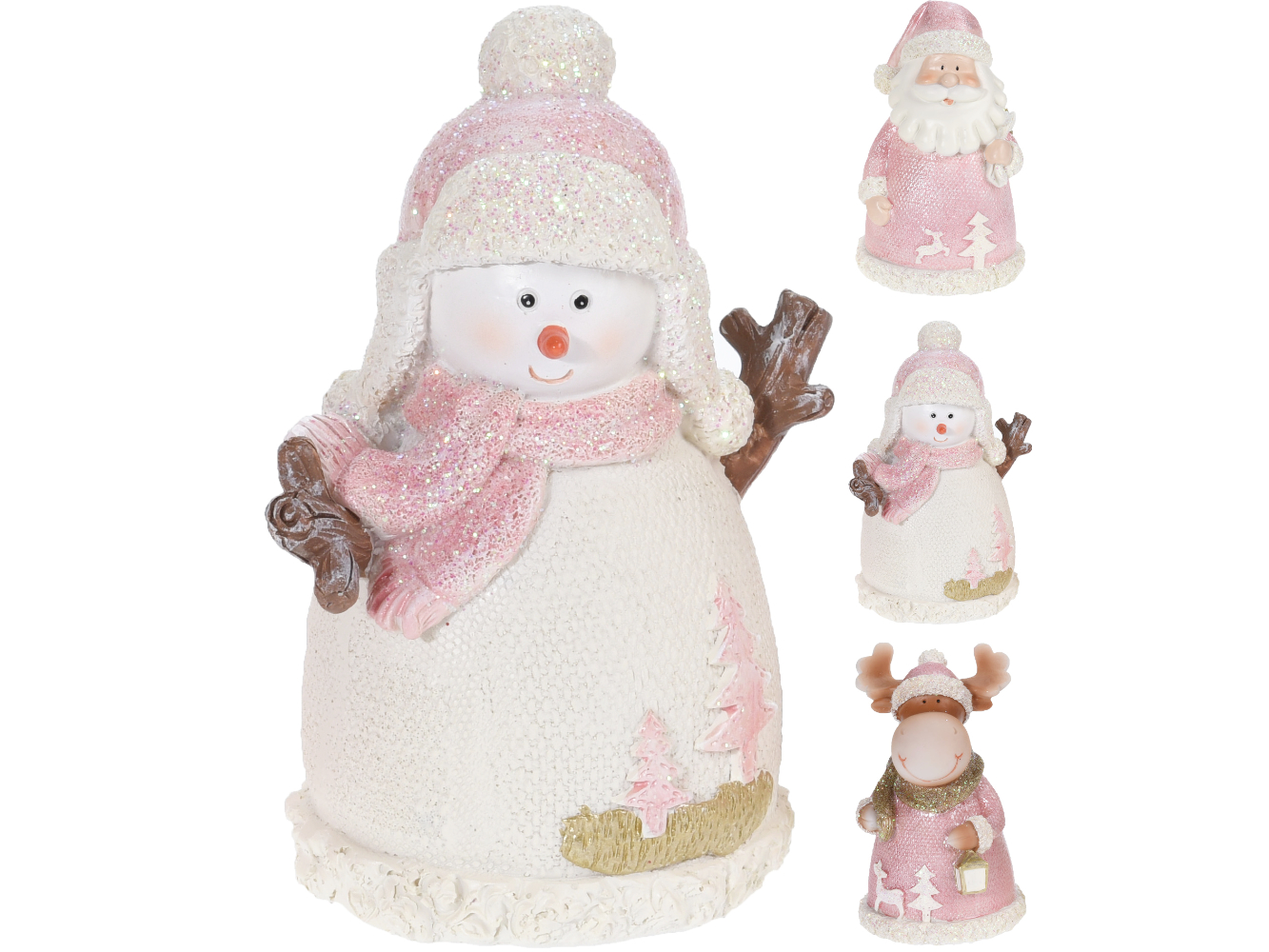 Deko Figuren Weihnachten, Schneemann Elch, Weichnachtsmann