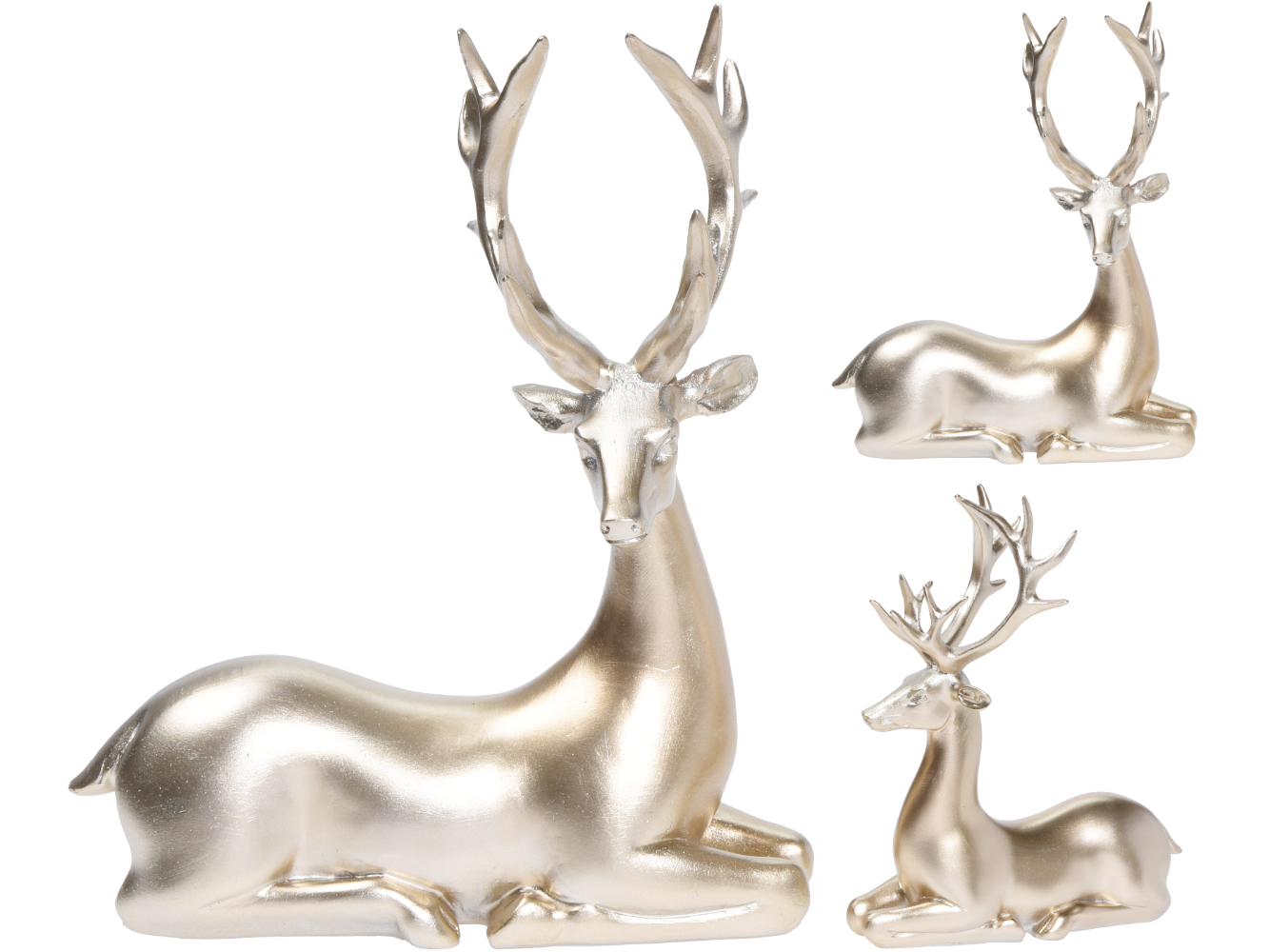 Deko Figuren Rentier, Hirsch gold