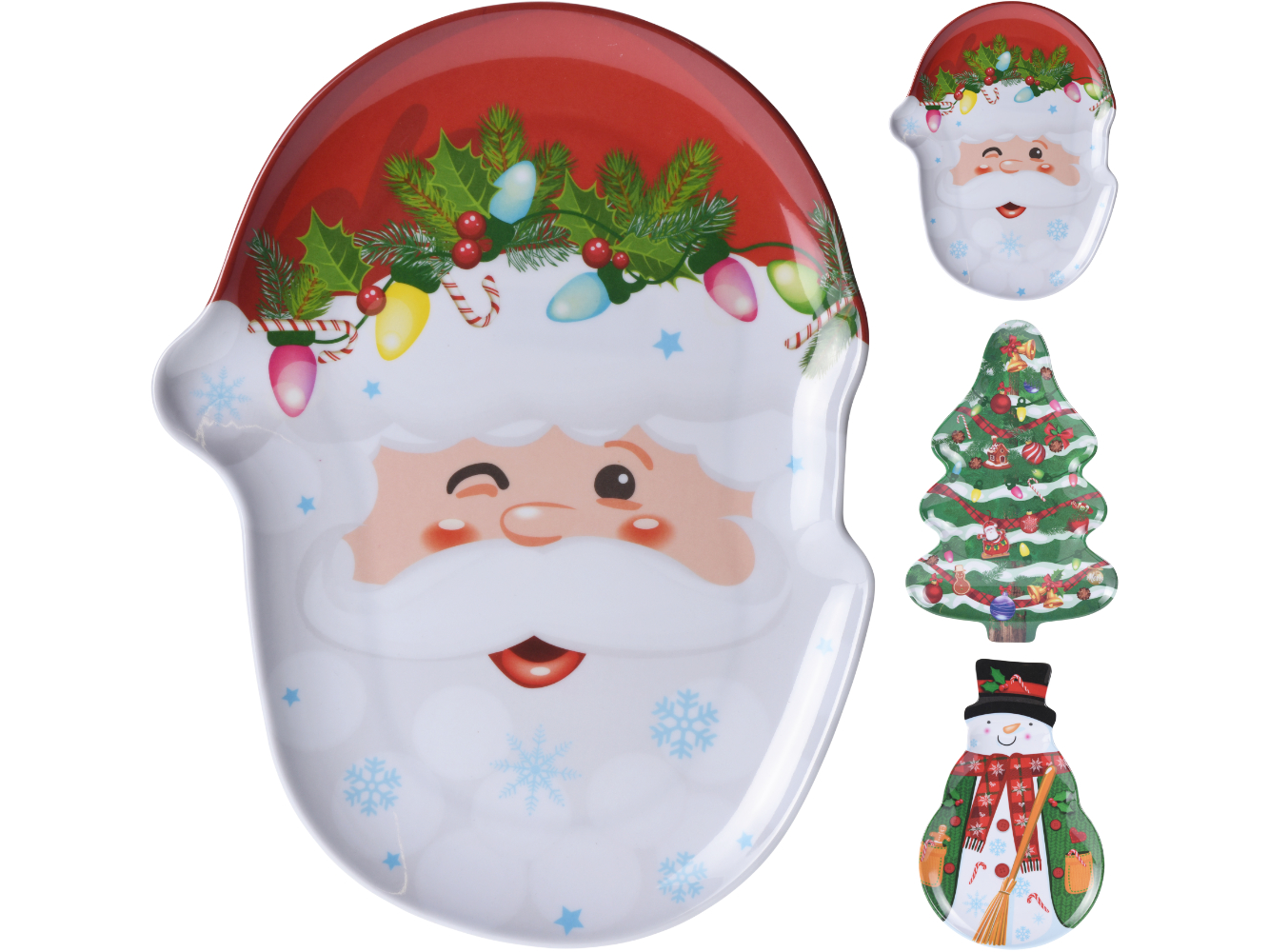 Deko Tablett Teller mit Weihnachtsmotiven