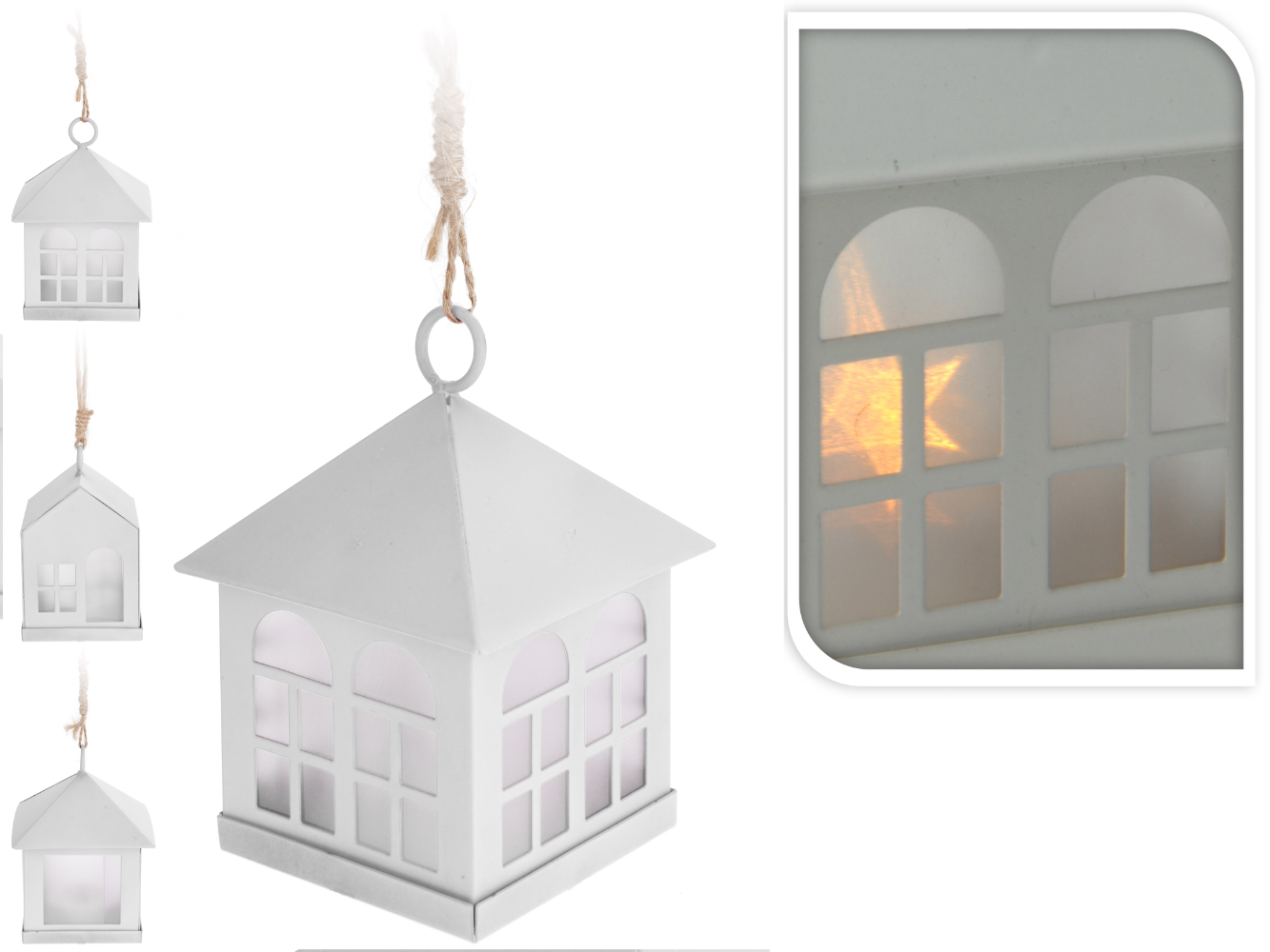 LED Hängedeko Haus mit Flackerlicht