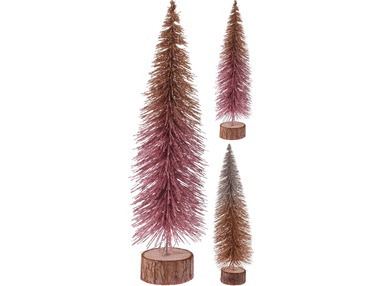 Deko Weihnachtsbaum, Drahtbaum rosé-kupfer-gold