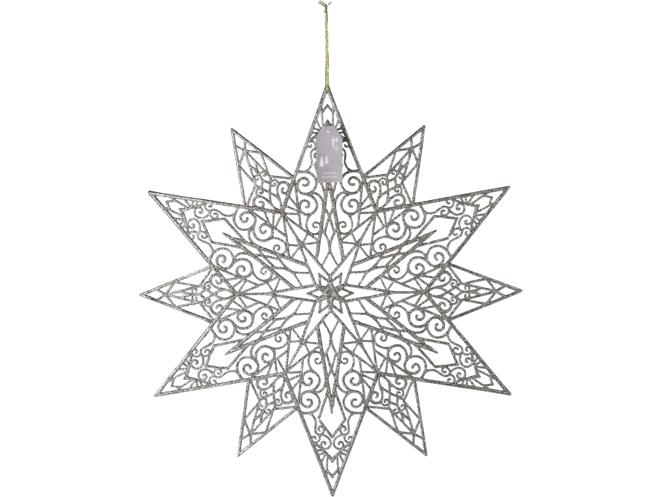 Hängedeko / Fensterdeko Schneeflocke Eiskristall silber