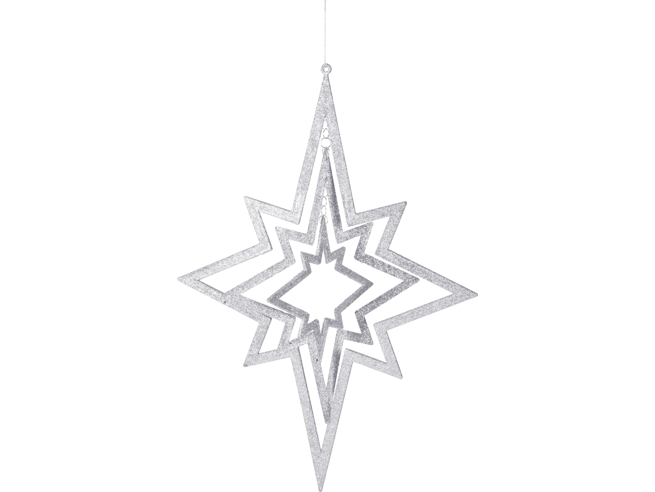3D Hängedeko / Fensterdeko Stern silber
