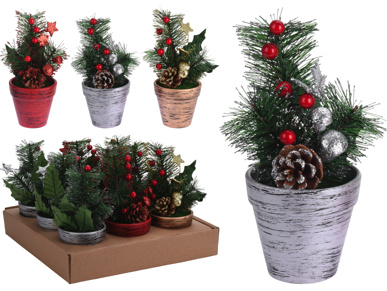 Weihnachts- Deko Gesteck, Pflanze im Topf