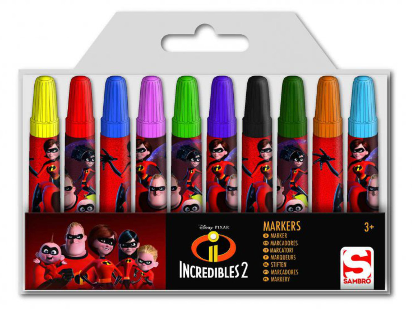 10er Pack INCREDDIBLES 2 Stifte, Filzstifte, Marker