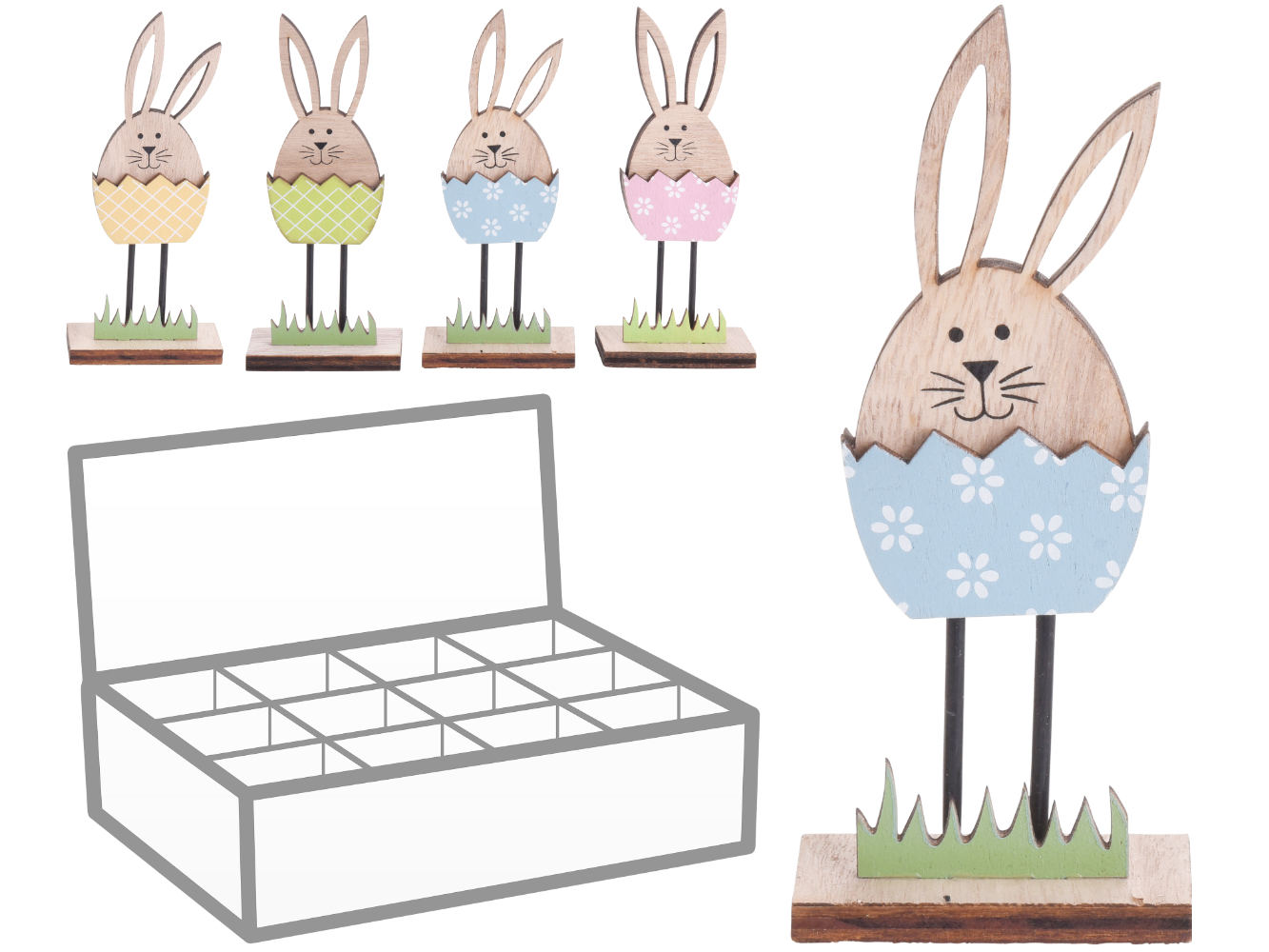 Deko Aufsteller Hase im Ei Holz
