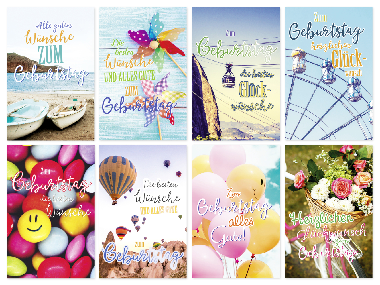 Geburtstags-Karte Bunte Glückwünsche