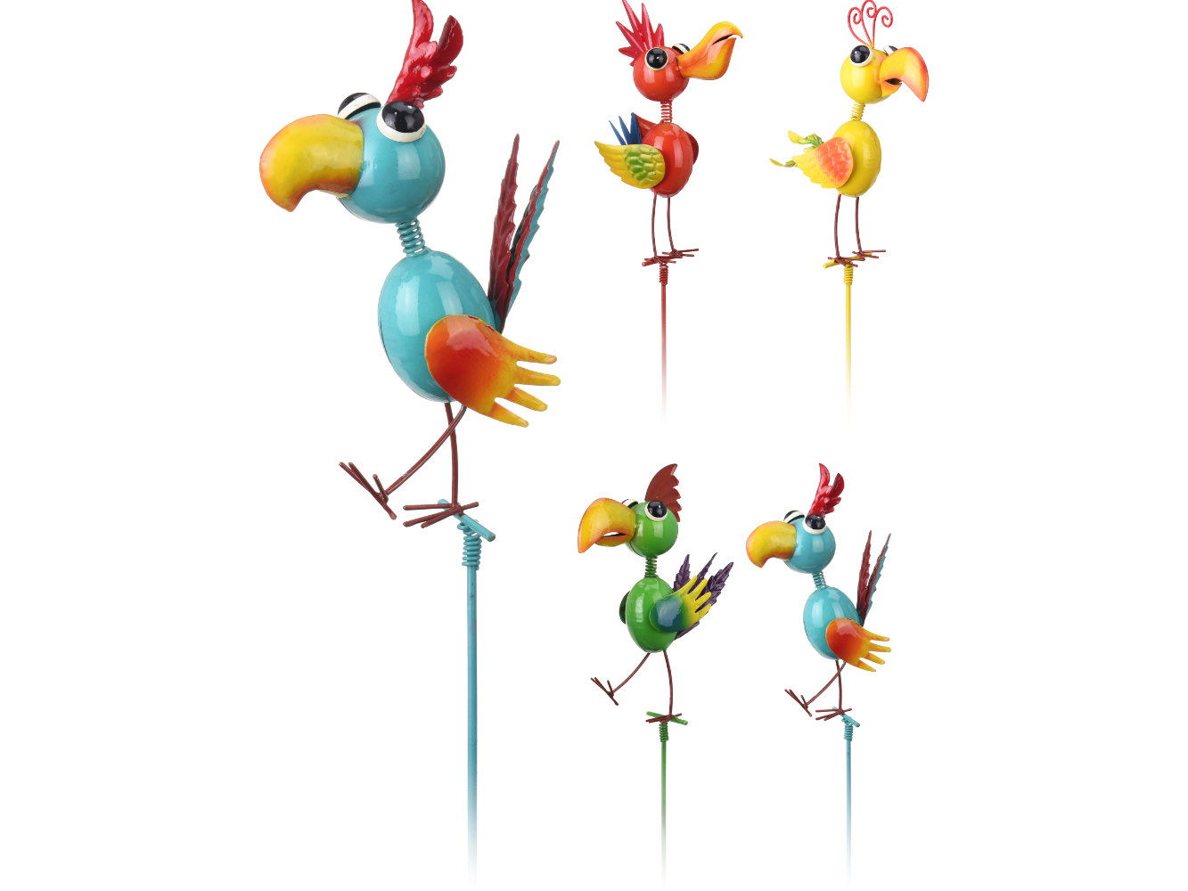 Gartenstecker lustiger Vogel 90 cm hoch