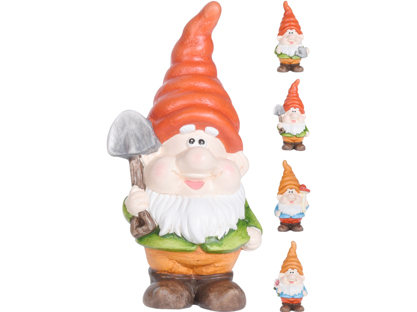 Gartenzwerg Keramik, 4-fach sortiert
