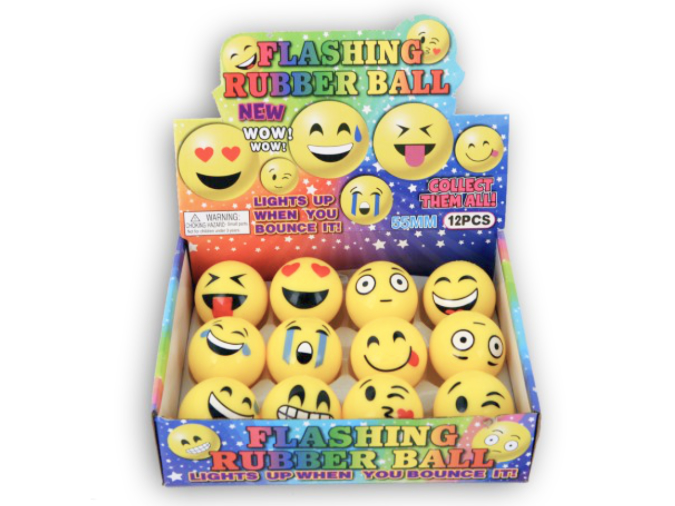 Emoji Smiley LED Flummi Ball