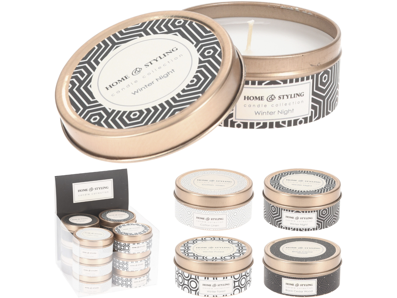 Duftkerze, Aromakerze in der Dose, in exklusiver dekorativer Dose