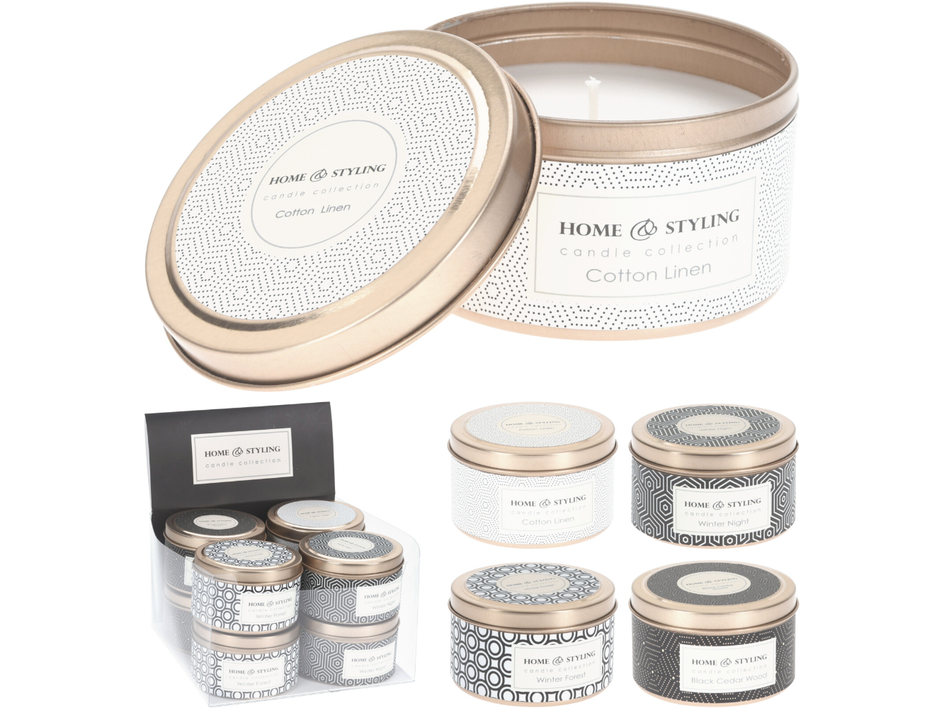 Duftkerze, Aromakerze in der Dose, in exklusiver dekorativer Dose
