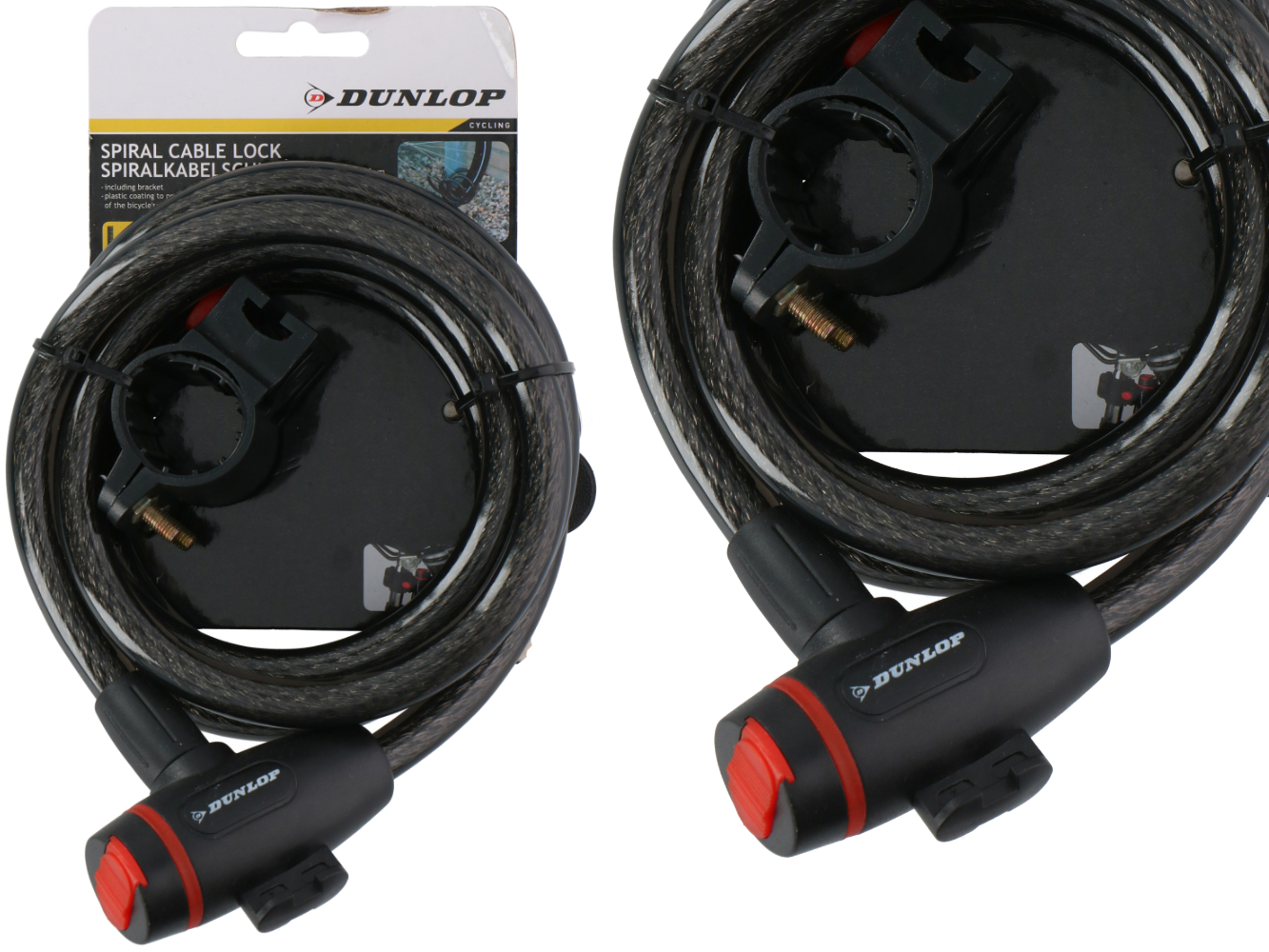 Dunlop Fahrrad Schloss, Kabelschloss 18mm x 80cm