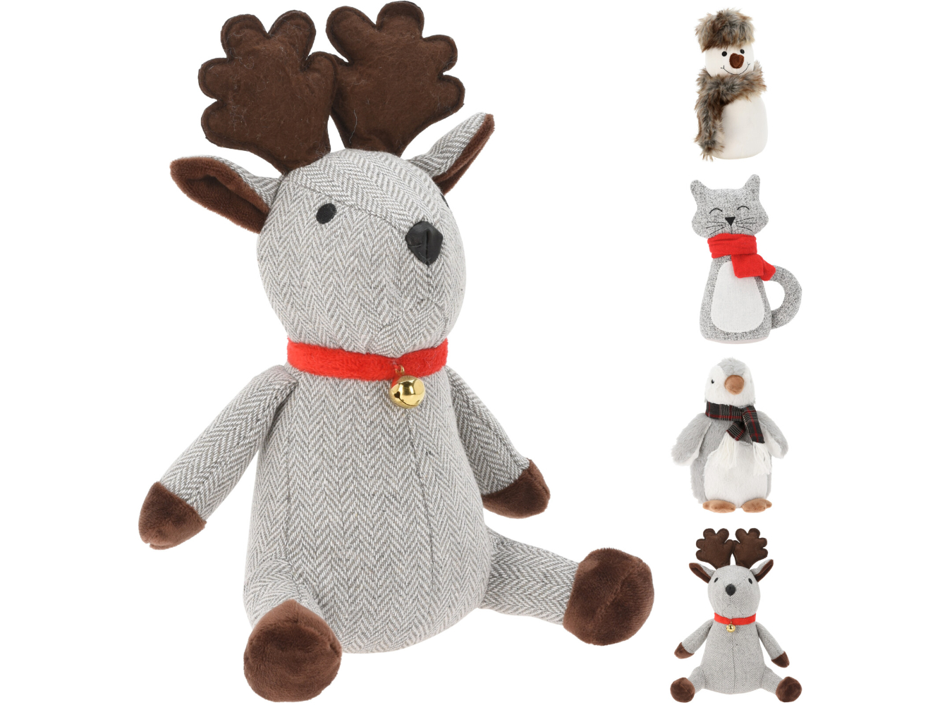 Türstopper Katze, Elch, Pinguin, Schneemann, 4-fach sortiert