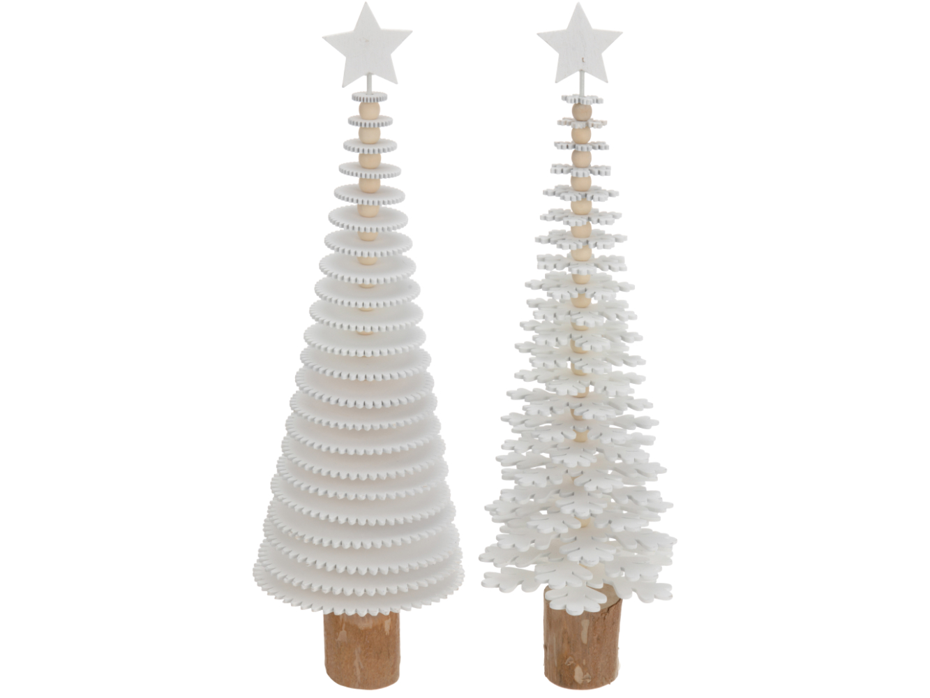 Deko Weihnachtsbaum aus Holz weiss/natur