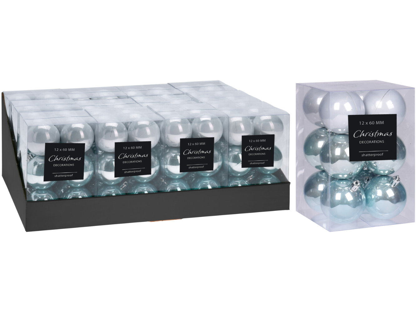 Weihnachtsbaumkugel 12er Set, 6,0 cm Arctic-Ice